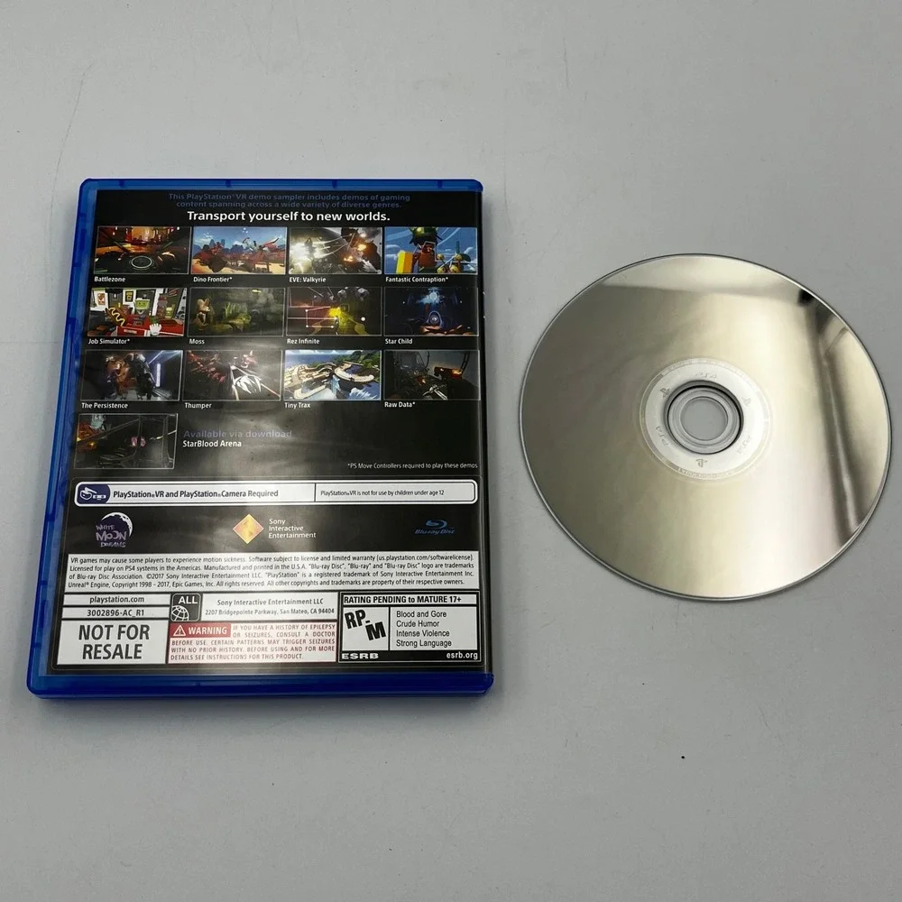 PlayStation VR Demo Disc 2.0 PlayStation 4 Game‎ Blu Ray Case And Disc Only PS4